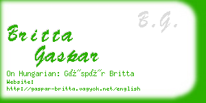 britta gaspar business card